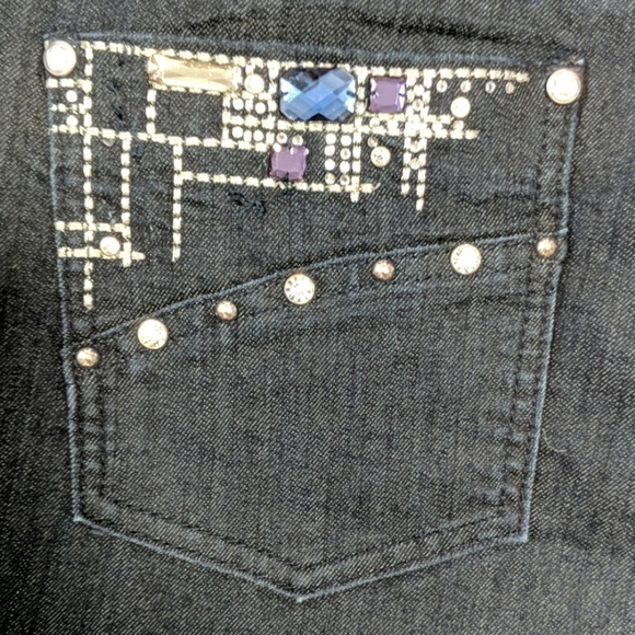 Chico's Platinum Embellished Jean Size 14 (2.5/L) - Picture 5 of 8
